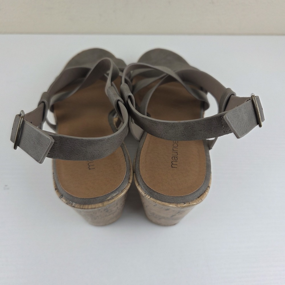 Maurices Hope Cork Strappy Wedge Gray High Heels Women's Size 6.5 M - Picture 10 of 15